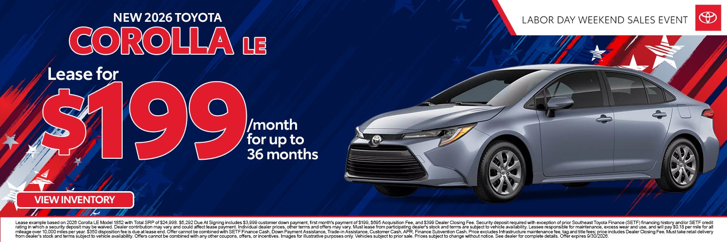 New 2026 Toyota Corolla LE