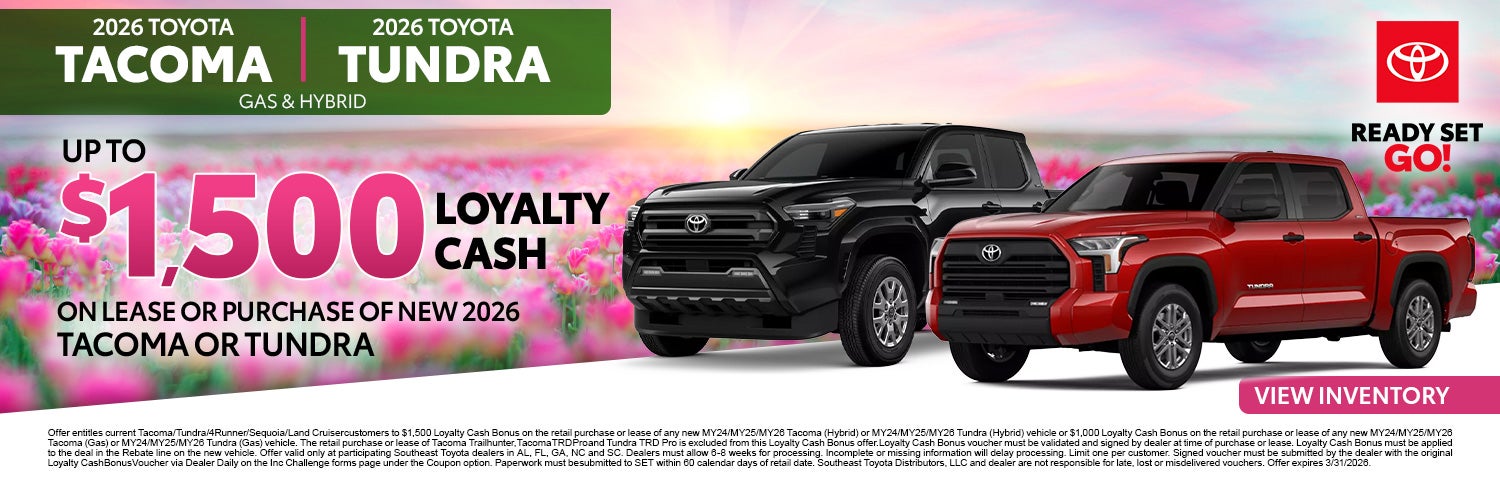 2026 Toyota Tacoma and Tundra for Sale in Greenwood, SC