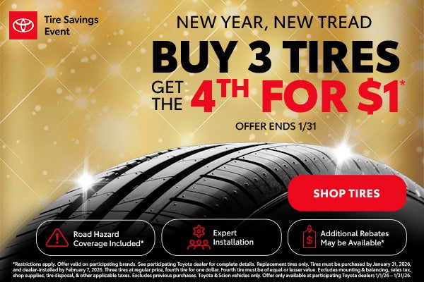 Buy 3 Tires, Get the 4th for $1